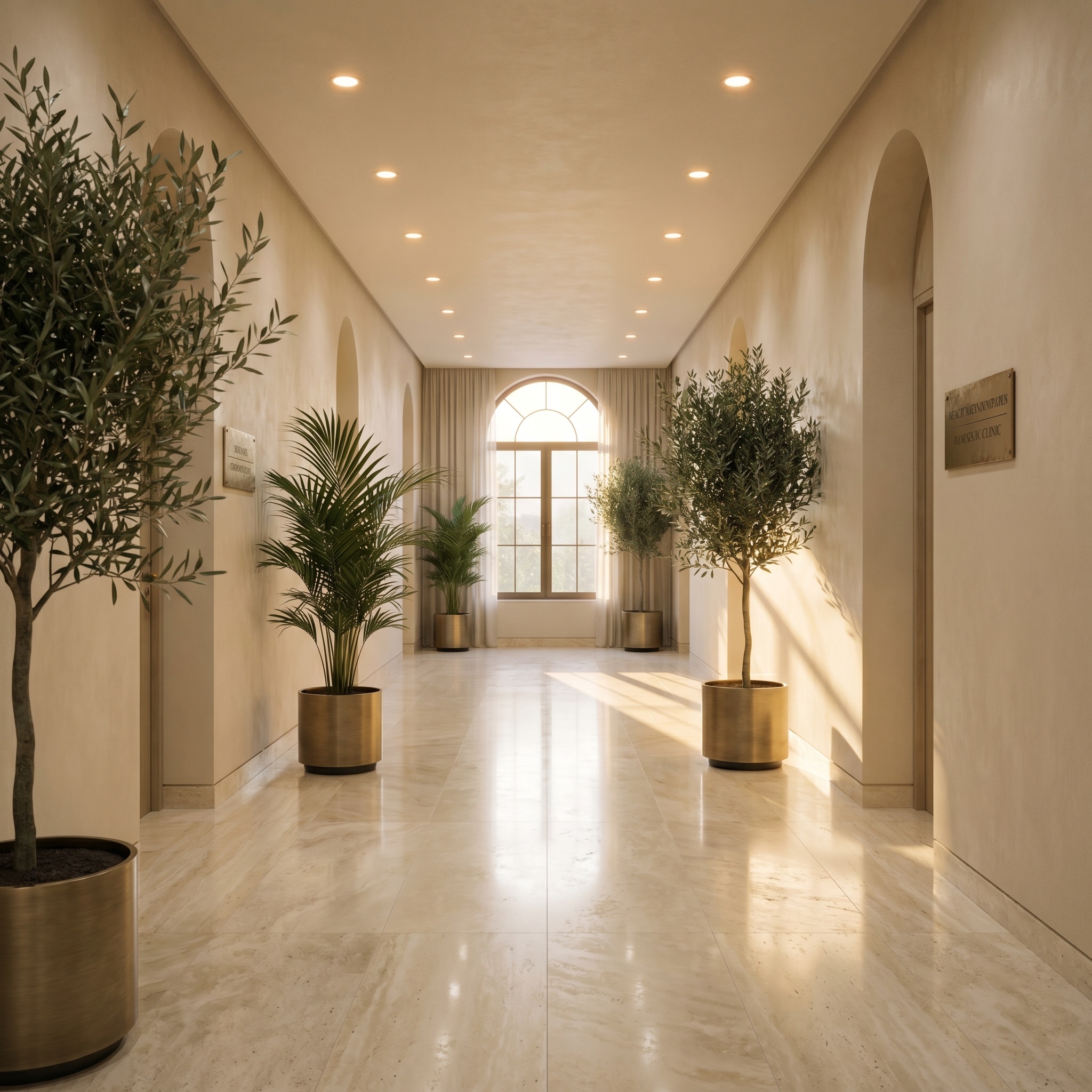 Couloir d'une clinique premium méditerranéenne