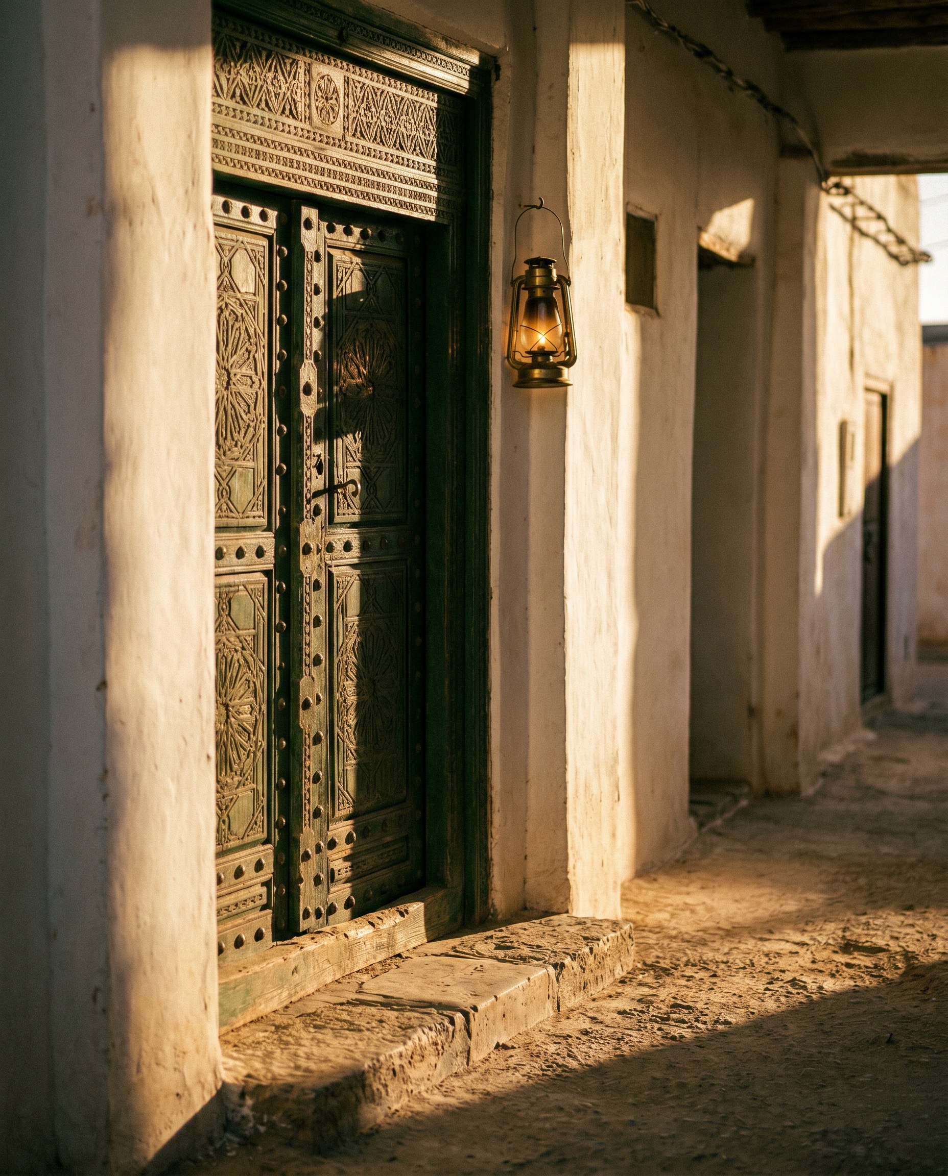Porte d'une zawiya soufie au crépuscule